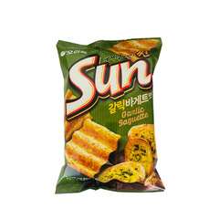 韓國進口好麗友sun太陽玉米片波浪形酥脆薯片80g辦公休閒零食小吃
