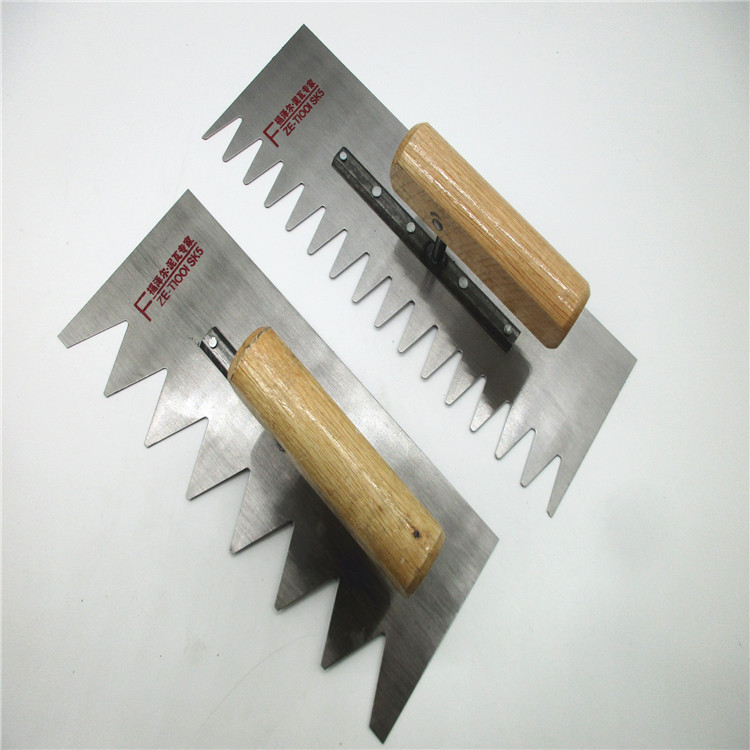 锯齿抹子刮板方砂浆抹抹灰带齿抹工具泥馒砖囝锯齿型铁板带齿抹子