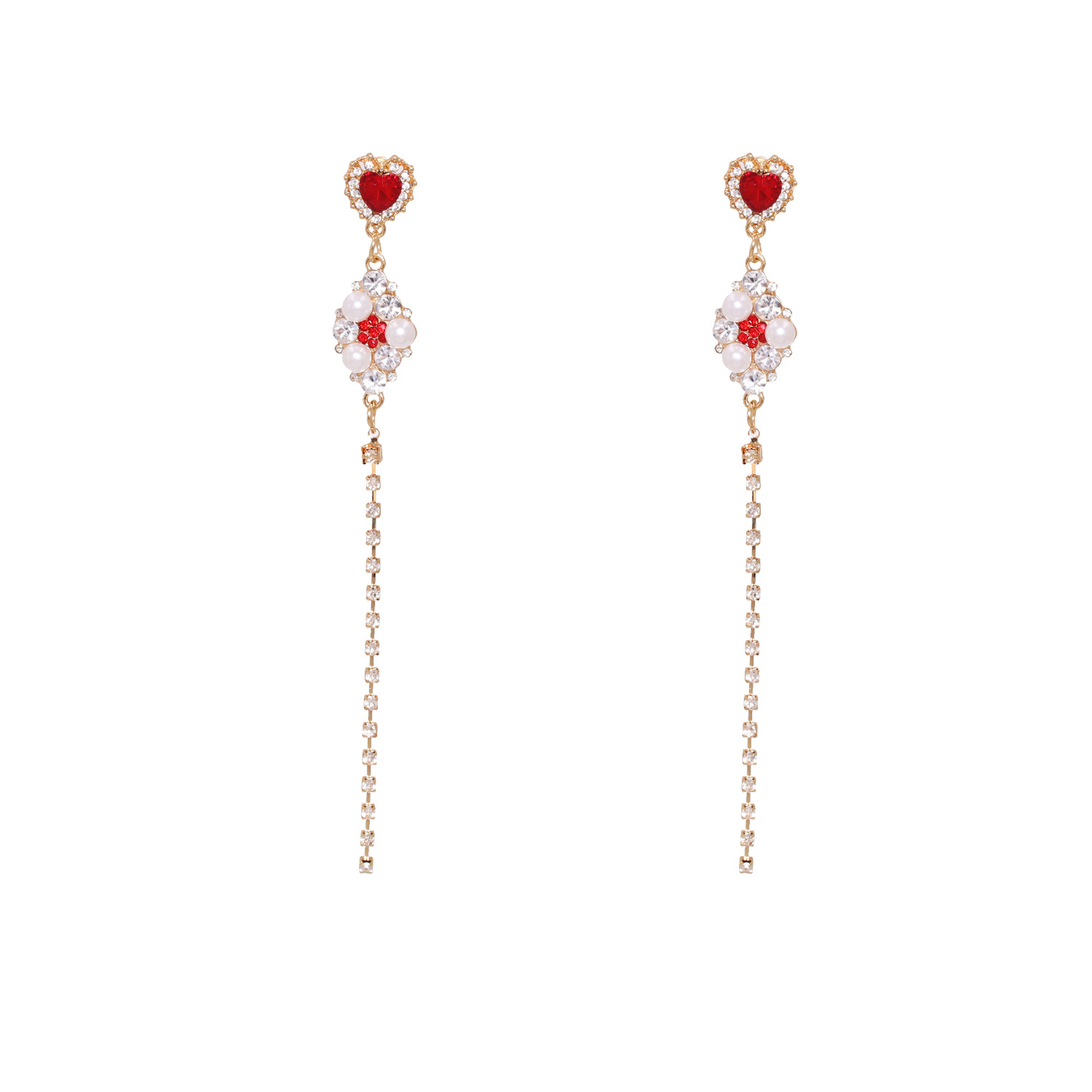Tassel Inlaid With Full Diamond Earrings display picture 5