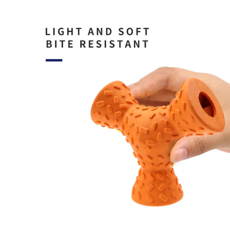 三面體狗漏食玩具 狗啃咬玩具 耐咬喂食寵物玩具磨牙潔齒咀嚼狗咬