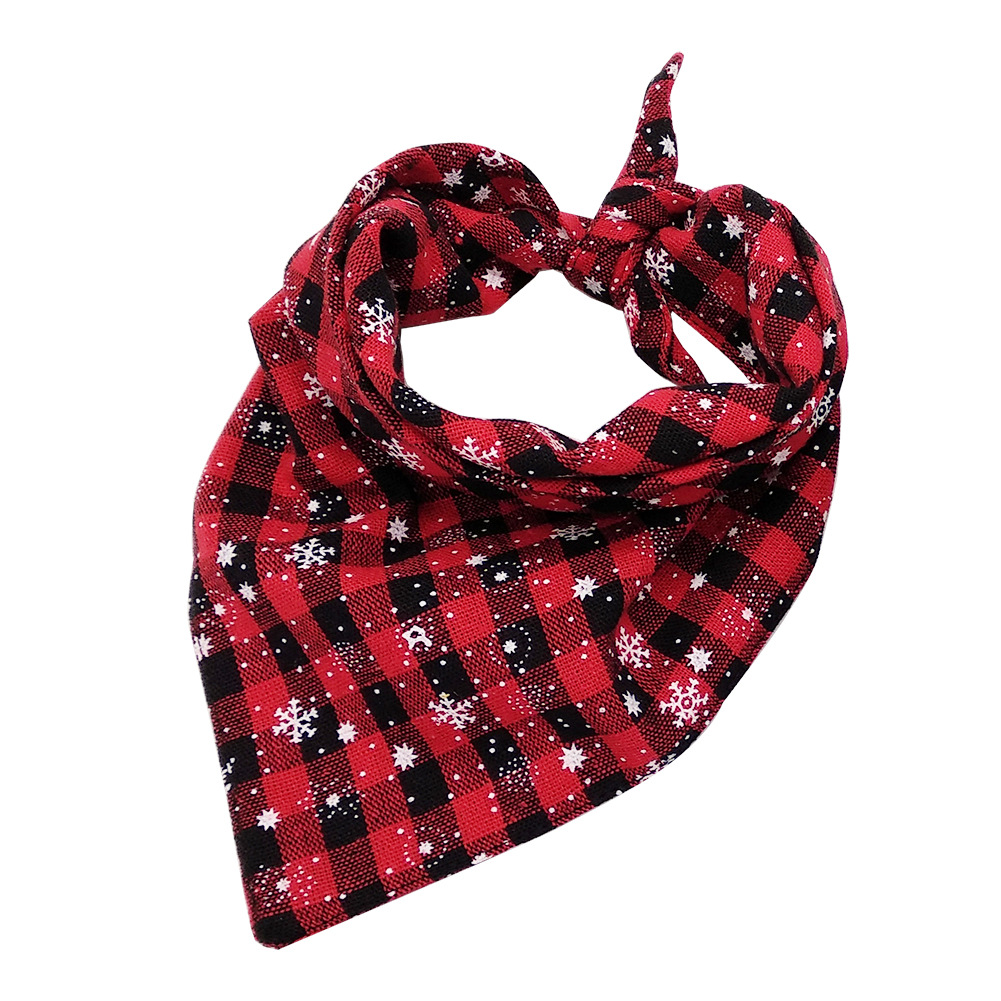 Cute Cotton Polyester Lattice Pet Scarf display picture 2