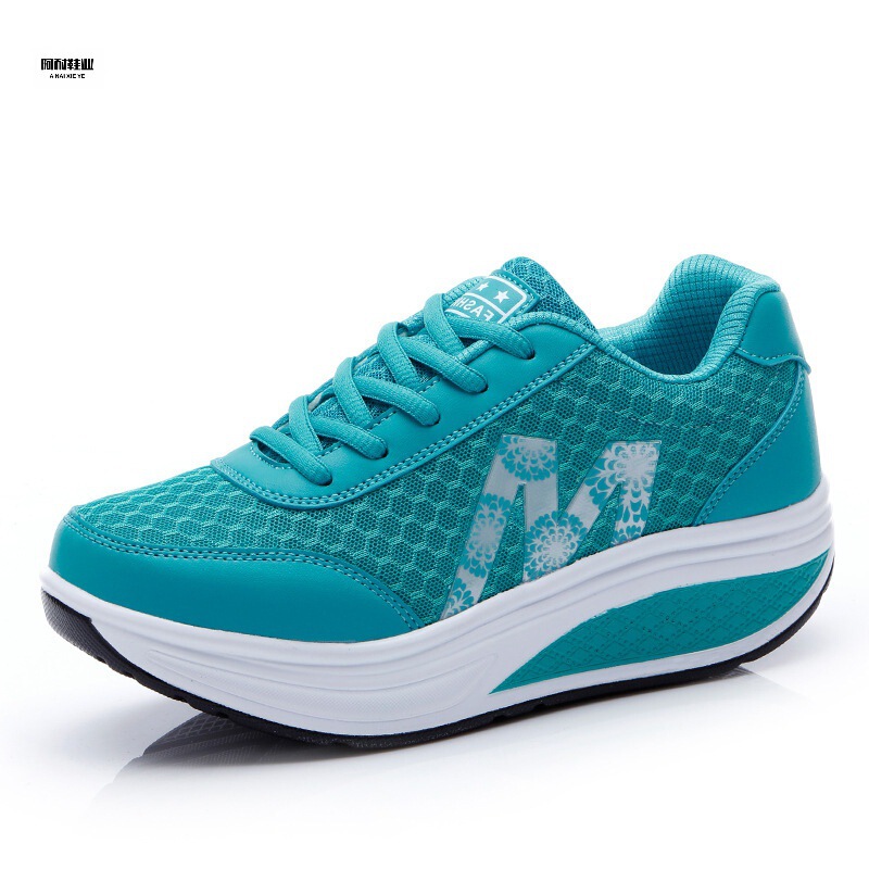 2026 New Large Size Women's Shoes, Mesh Platform Rocking Shoes, Thick-Soled Height-Increasing Travel Shoes, Sports Casual Women's Shoes
