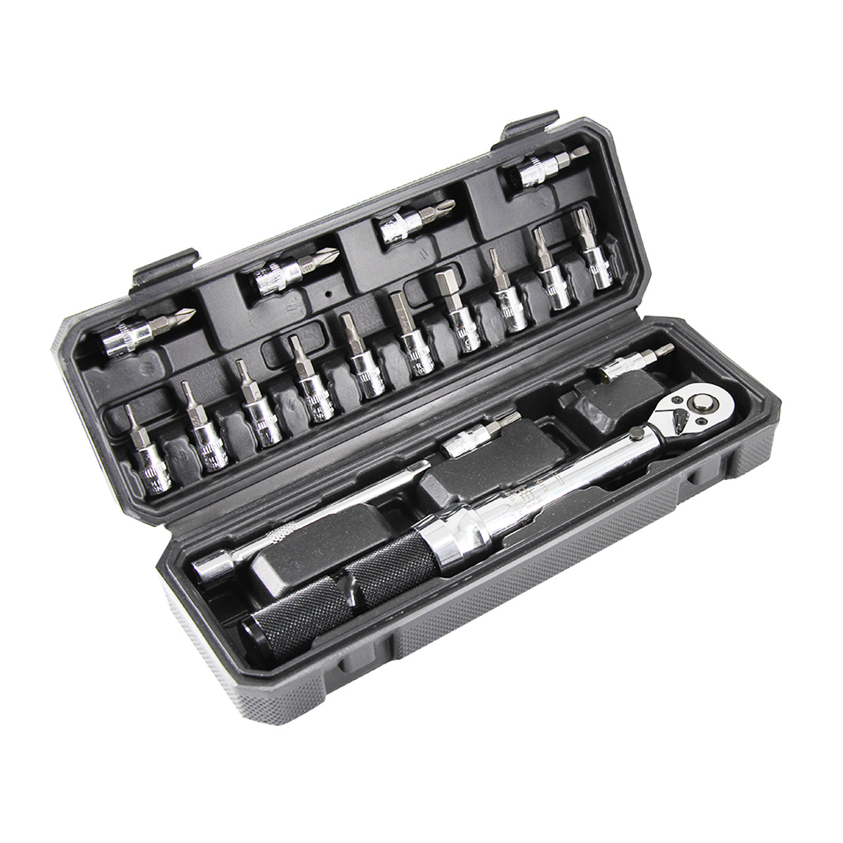 18件套扭力扳手组套可调扭力预置式工业力矩套筒扳手1/4 自行车