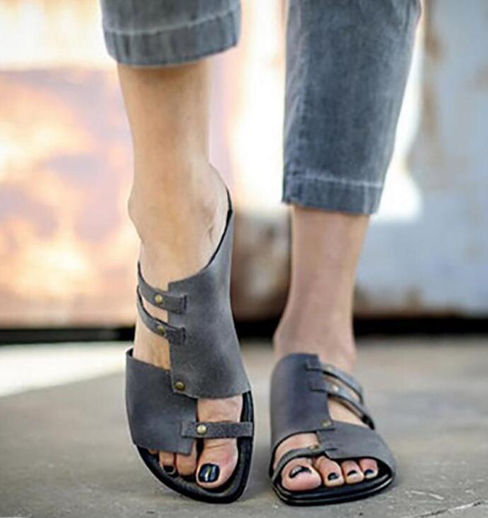 Low-heeled hollow casual sandals tide 40-43Large Size Low Heel…