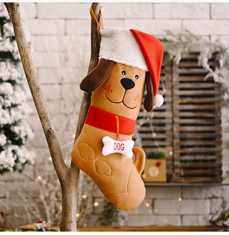 El Perro De La Decoración De La Navidad Calcetines El Bolso Pendiente Del Regalo display picture 6