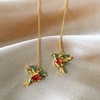 Yichen Wish cross -border jewelry red blue mixed winged winged bird earrings new model new factory supply