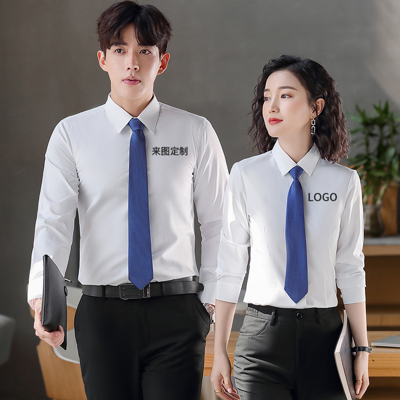 Factory high-end non-ironing business shirt long short sleeve Wholesale Office work clothes workwear shirt custom embroidered logo