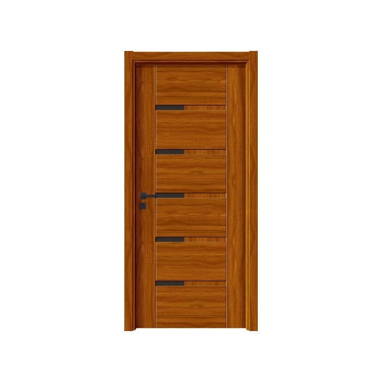 Moderno minimalista de cristal de carbono puerta de la habitación puerta de madera puerta del dormitorio moderno nuevo chino puerta plana fábrica al por mayor