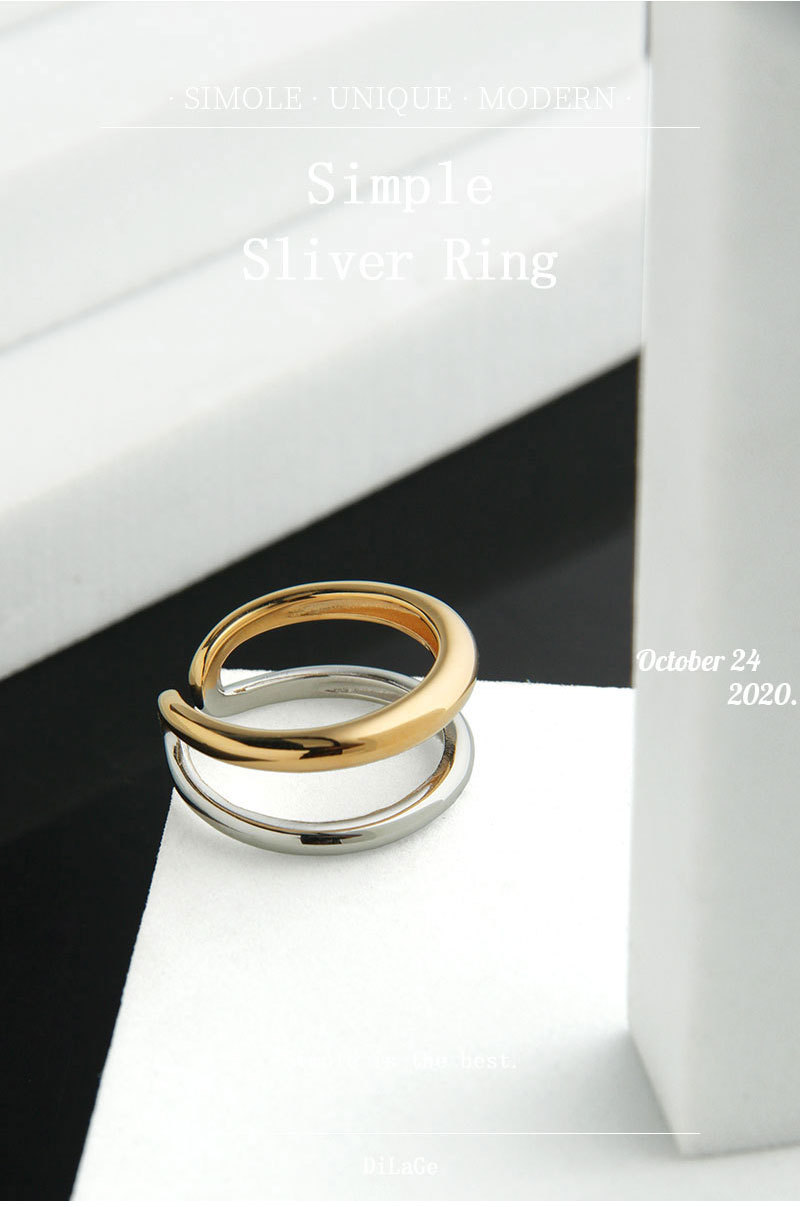 925 Sterling Silver Material 925 Sterling Silver Geometric Open Ring