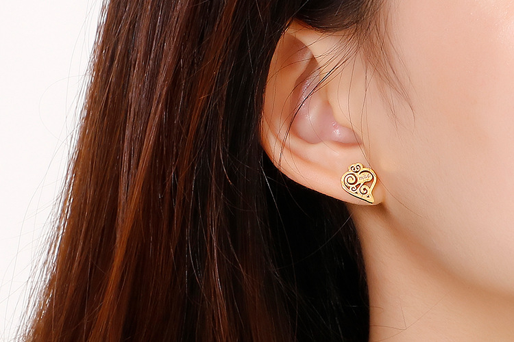 new Korean fashion stainless steel heart-shaped hollow letters mama sets wholesale nihaojewelry