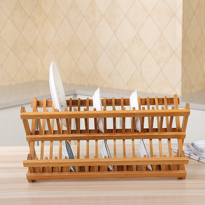 Bamboo Rack Drain shelf kitchen Shelf double-deck Dish rack Drain shelf Kitchen Dripping water Storage