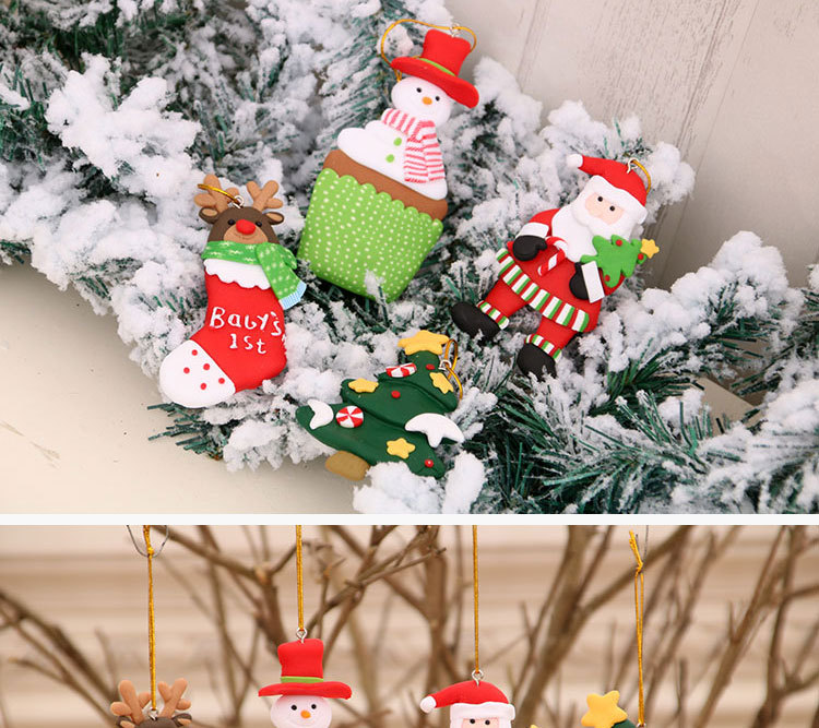 Christmas Tree Pendants Santa Claus Pendants Refrigerator Magnets display picture 5