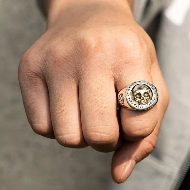 Rock Punk Skull Alloy Plating Men's Rings display picture 5