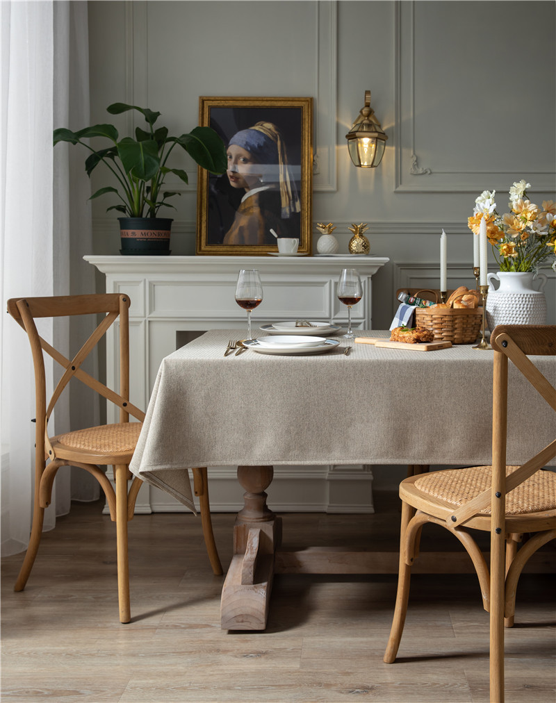 Thickened Polyester-cotton Cotton-linen Modern Simple Solid Color Rectangular Coffee Table Cloth, Dining_voghion.com