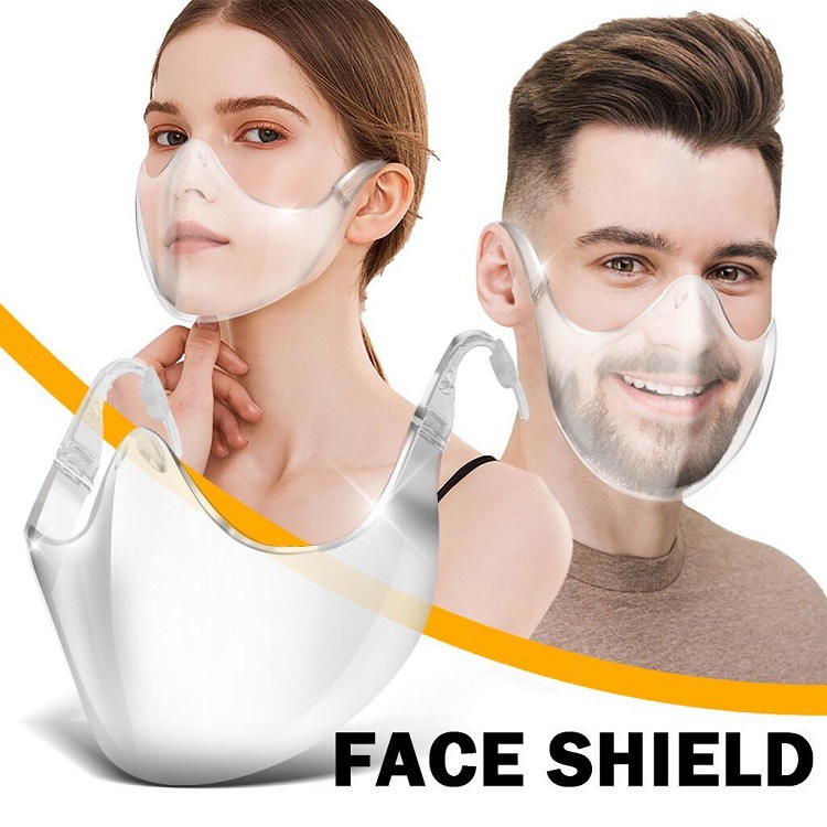 新款防护隔离面罩Face Shield塑料防飞沫防疫防雾挂耳式透明面罩