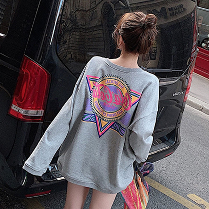 2020 Autumn new pattern Easy Korean Edition ins printing Long sleeve T-shirts Socket lady Net Red Same item Sweater
