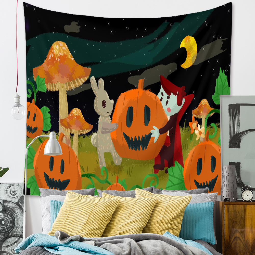 Halloween Room Wall Decoration Background Cloth Fabric Painting Tapestry Wholesale Nihaojewelry display picture 36