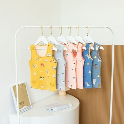 秋冬儿童保暖背心加绒加厚宝宝中小童打底无袖马甲男女童韩版卡通