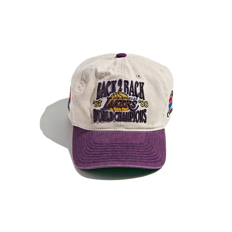Washed cotton baseball cap with 3D embroidery and edging logo, exported to Europe and America, retro contrast color soft duck tongue