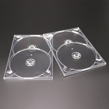 供应7mm透明双碟DVD托盘 CD托盘 透明光盘盒