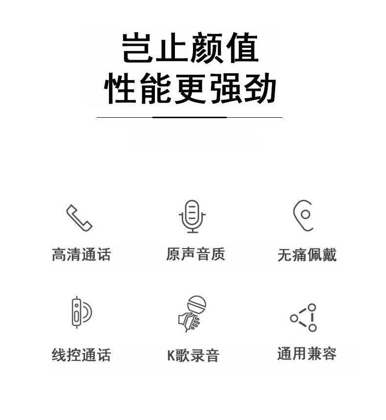 苹果7有线直插耳机安卓华为type-c线控蓝牙耳机适用iPhone13详情2