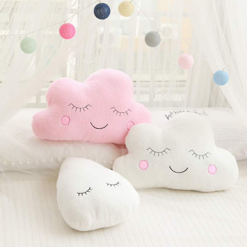 INS Sky series almohada de peluche de juguete nube Luna gotas de lluvia estrella de cinco puntas sofá cojín decoración de la habitación de los niños