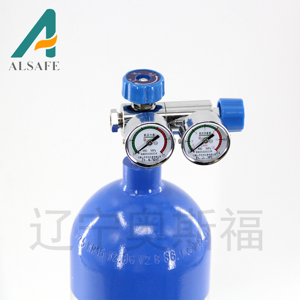 厂家批发3.2L氧气瓶 耐腐蚀便携医用家用铝合金氧气瓶 配双表阀