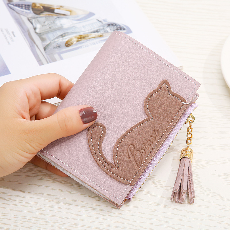 Women's Cat Pu Leather Zipper Wallets display picture 2