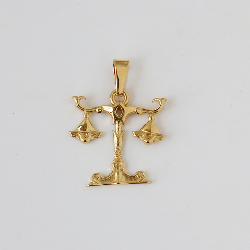 Stereo Eight Pointed Star Angel Libra Titanium Gold-plated Pendant Wholesale Nihaojewelry
