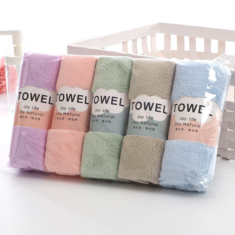 High density Coral Trimming towel Plain colour Wash one's face Washcloth soft water uptake gift currency Fade