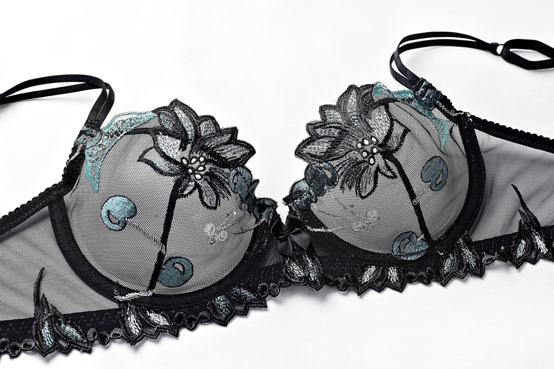 Sous-vêtements Super Sexy brodés transparents avec grande poitrine et petit ensemble de soutien-gorge pour femmes UP9002_voghion.com