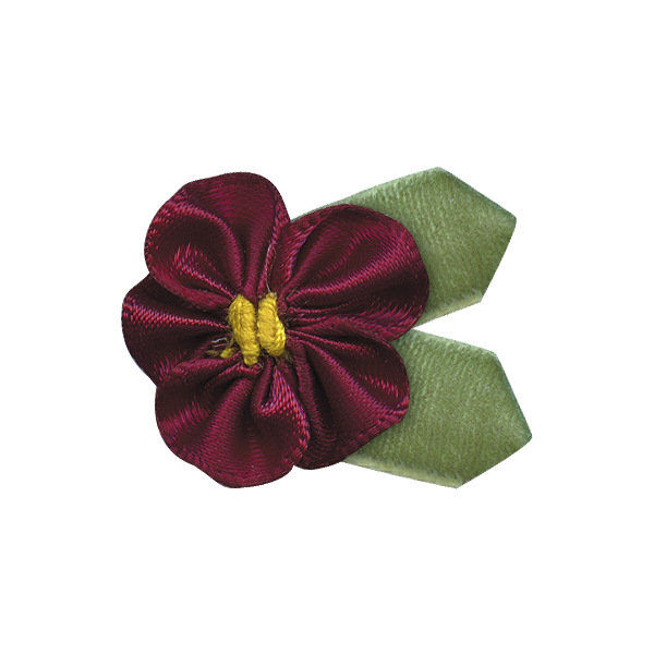 En stock poliéster cinta pequeña flor 3,2 cm amplia Ropa Accesorios DIY material de producción con hojas Cinta pequeña flor