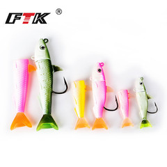 FTK Speed Selling Lead Head Hook Fishing Lure Casting Lead Head Lure Offshore Boat Fishing Dominant Soft Baits T-tail Soft Fish