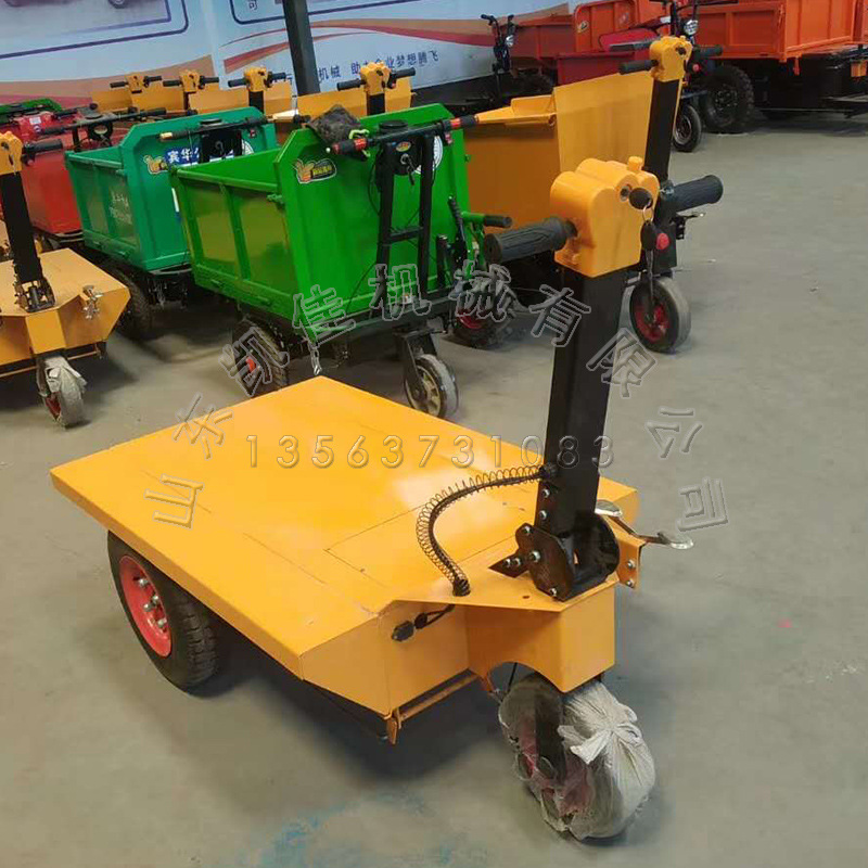 手推式电动搬运车车间仓库周转车电动运输车三轮电动手推平板车