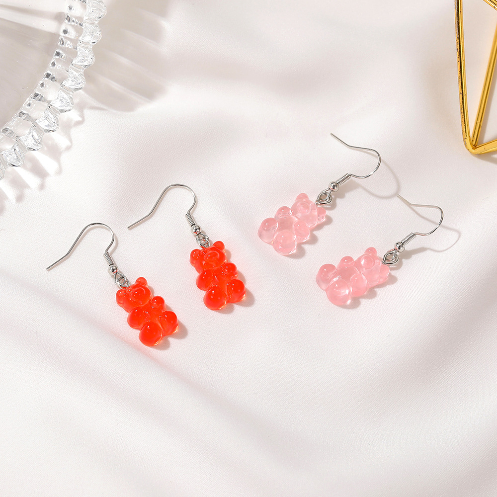 Fashion Bear Resin No Inlaid Earrings display picture 6