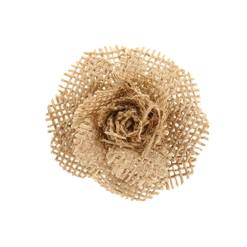 New Gift Packaging Handmade DIY Creative Hemp Craft Flowers Decorative Accessories Clothing Accessories Hemp Fabric Flowers Wholesale