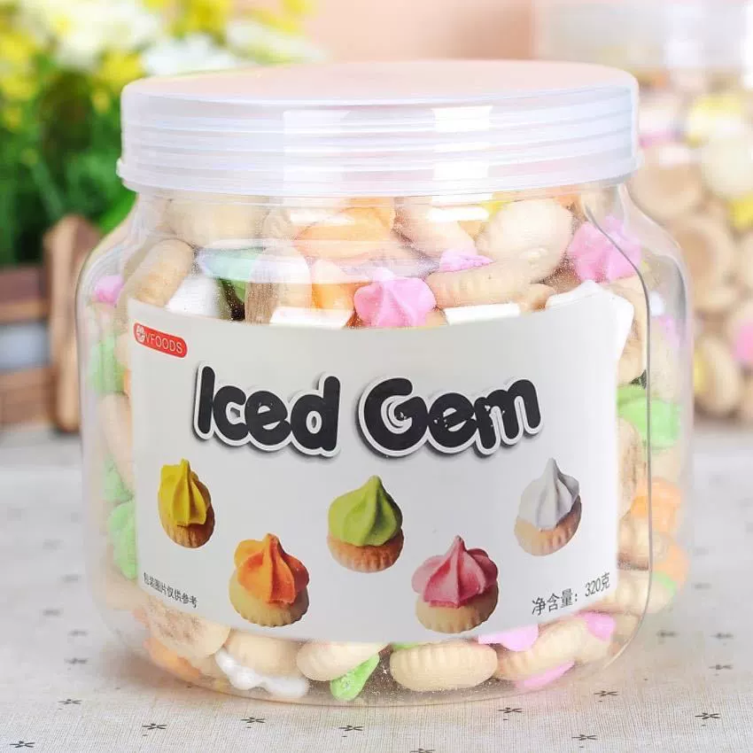 Таиланд VFOODS Фирменные Новогодние товары чистое печенье с красным цветком цветные печенье в форме драгоценных камней ностальгические детские закуски