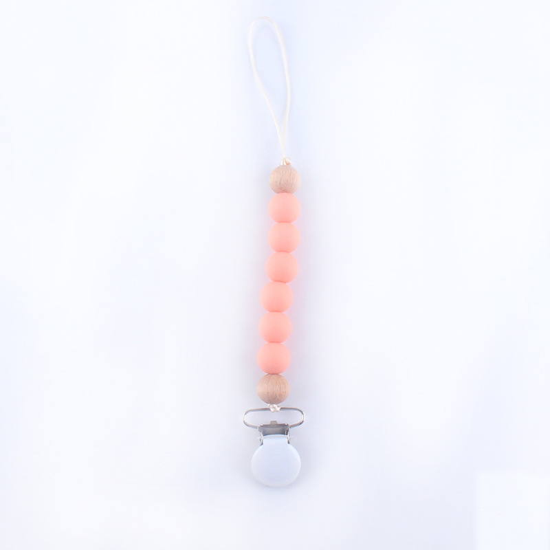 Bebé silicona chupete cadena perlas de silicona chupete clip cadena mordedor amoladora anti-gota cadena anti-perdido cadena