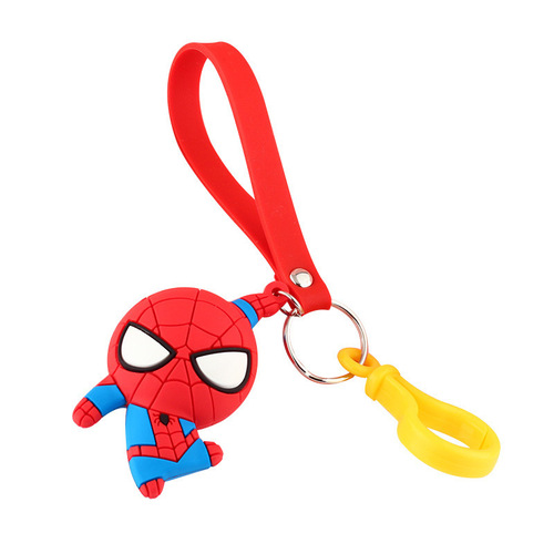 Avengers Cartoon Keychain Spider-Man Cute PVC Keychain School Bag Pendant Car Key Pendant