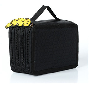 Bolsa de lápices de color sólido de gran capacidad de color de cuatro capas caja de lápices de color boceto de relleno de papelería bolsa de lápices portátil de 72 hoyos para estudiantes