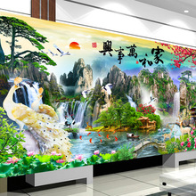 5D异形钻石画满钻新款十字绣家和万事兴客厅山水画孔雀砖石绣镶钻