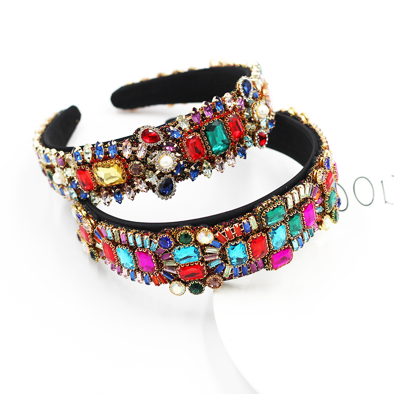 Hot Selling Fashion Full Of Diamonds Colorful Geometric Women's Headband display picture 1