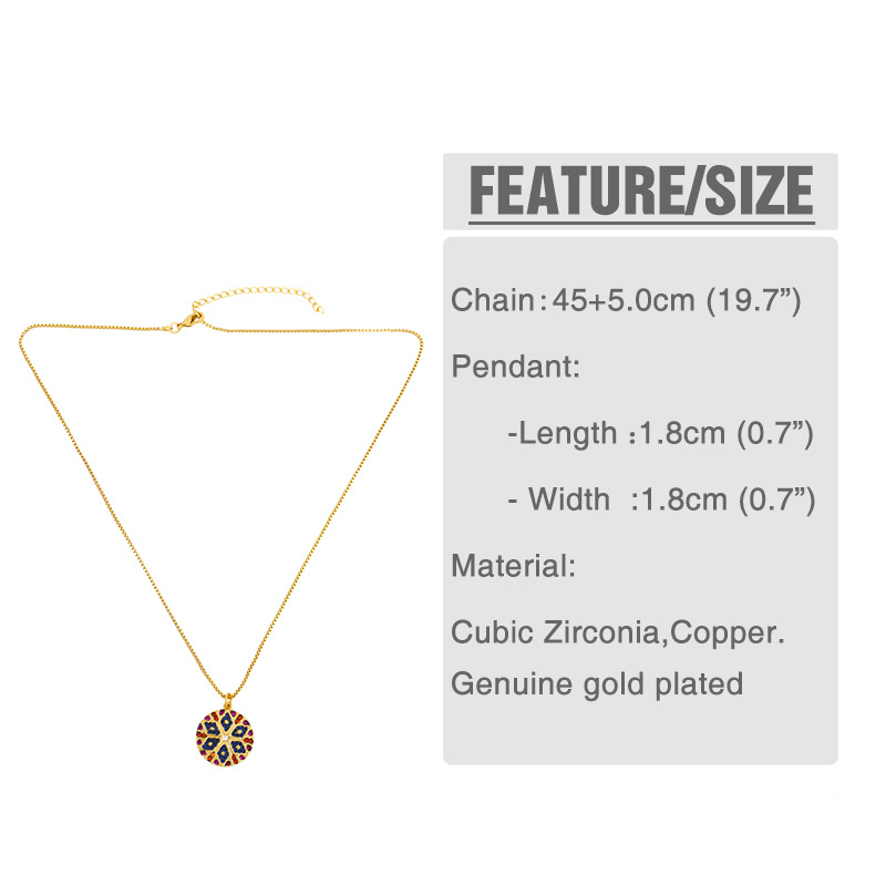 Fashion Women's Geometric Striped Necklace Snowflake Pendant Necklace  Colorful Zircon Tribal Necklace display picture 2