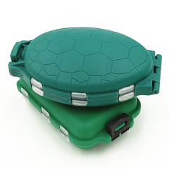 10-Grid Mini Fishing Accessories Portable Plastic Fishing Tackle Box Hook Swivel Pin Green Square Turtle Shaped Storage Box