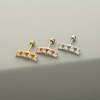 Accessory, zirconium from pearl, screw, earrings stainless steel, physiological piercing, suitable for import, Korean style