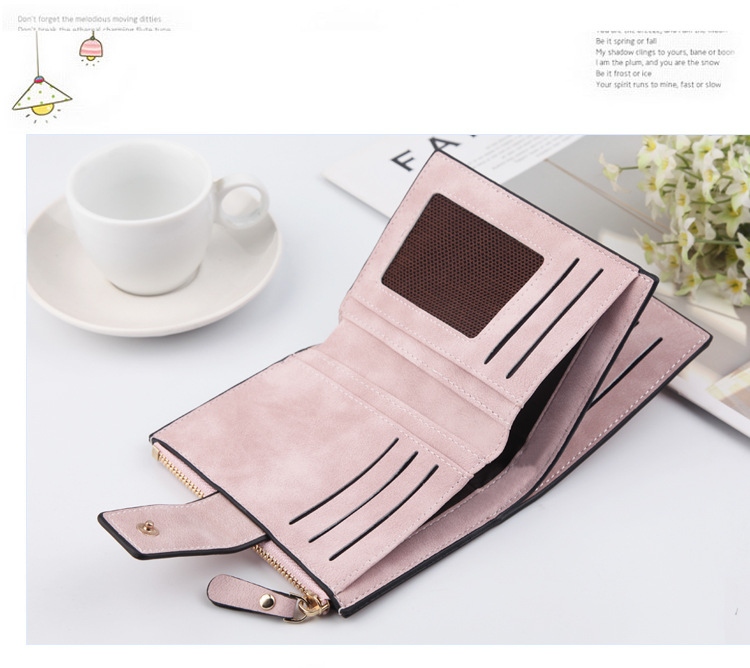Mode Schnalle dreifach Geldscheinklammer Brieftasche Reiverschluss Tasche Trend koreanische reine Farbe Geldbrse Frauen Grohandelpicture8