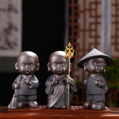 Ceramic Little Monk Tea Pet Ornament Boutique Purple Clay Can Foster Personality Interesting Cute Tea Ceremony Tea Play Tea Set Decoration