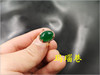 Agate Lane 925 color silver inlaid green chalcedin round ring women's egg -shaped green agate ring live buckle