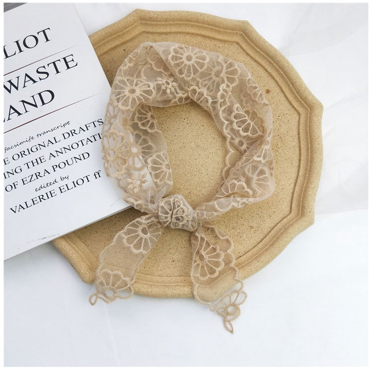 Lace Triangle Scarf Spring And Summer Korean Fashion Scarf Small Silk Scarf Headband Bag Decoration Wholesale Cheap Rs-flyfishing Products display picture 16