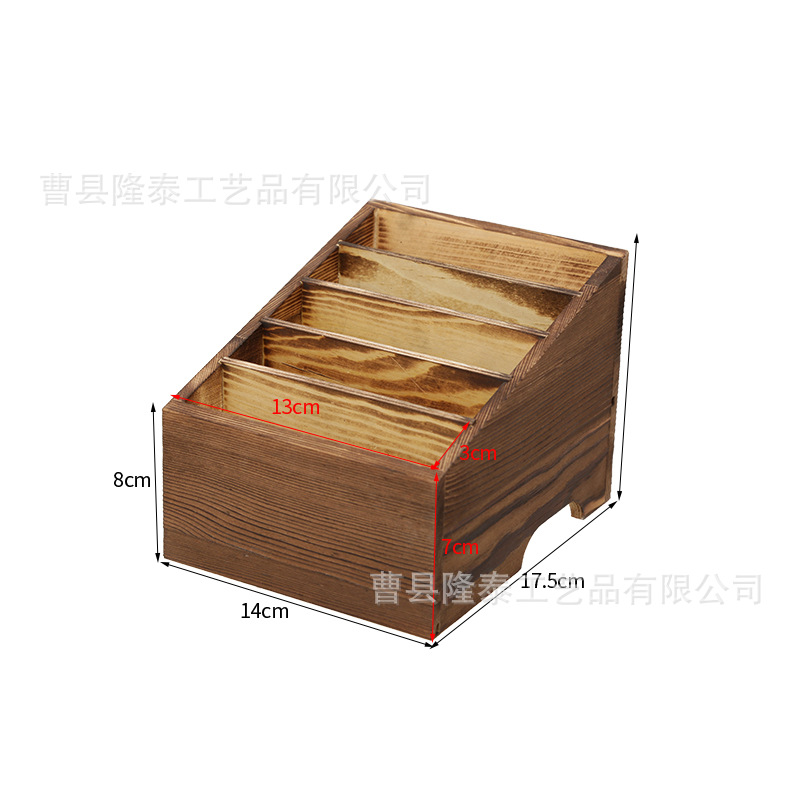 En stock caja de gestión de almacenamiento de teléfono móvil escritorio madera maciza retro multi-rejilla película templada caja de almacenamiento Oficina Conferencia rack de almacenamiento